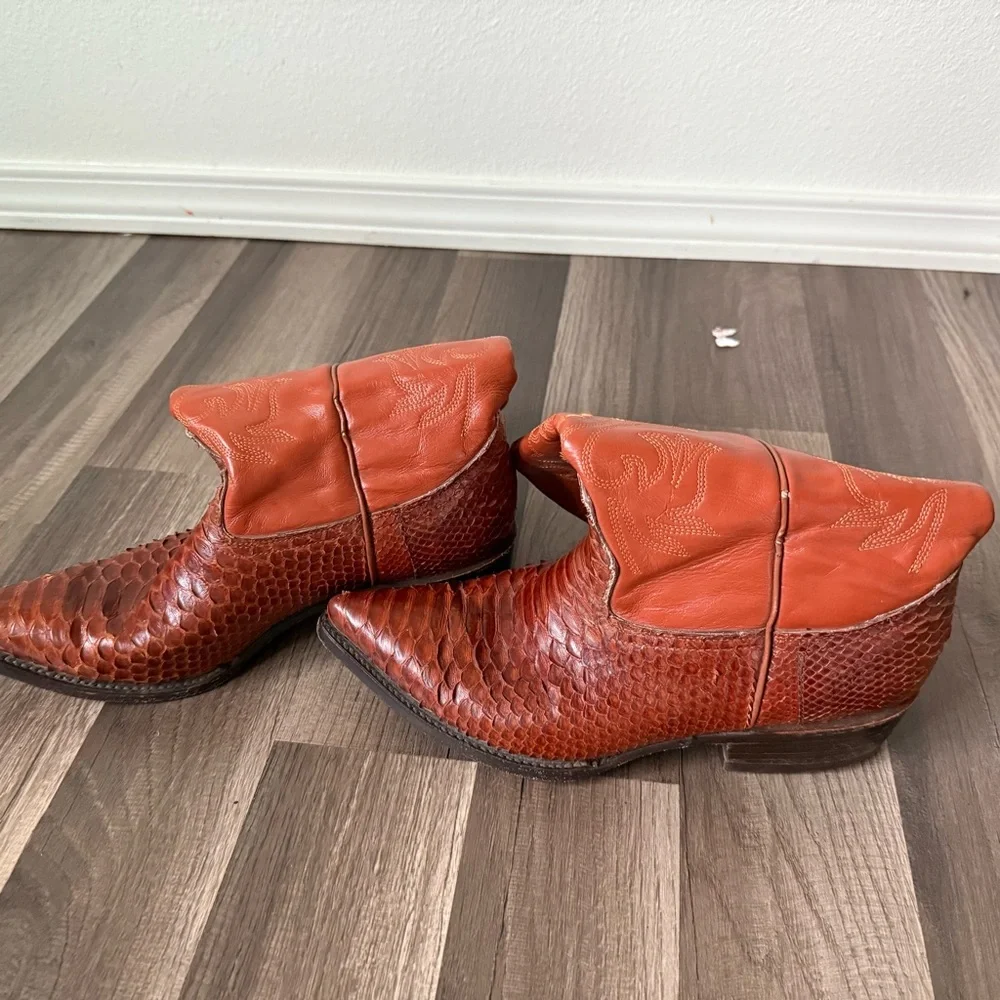 Men's Western Leather Boots - Rich Brown - Picture 10 of 13